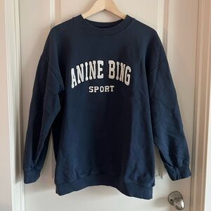 Anine bing navy blue sport crewneck sweatshirt